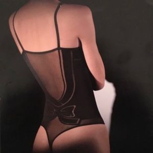 Giorgio Armani mesh back bow bodysuit M